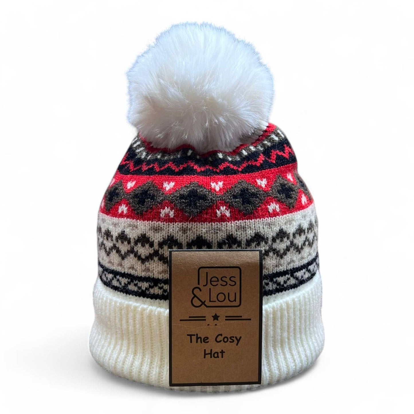 Unisex Nordic Cosy Bobble Hat Cream