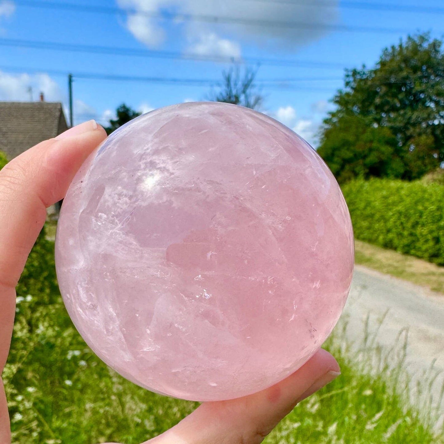 Rose quartz sphere 5-9cm pink quartz orb crystal ball