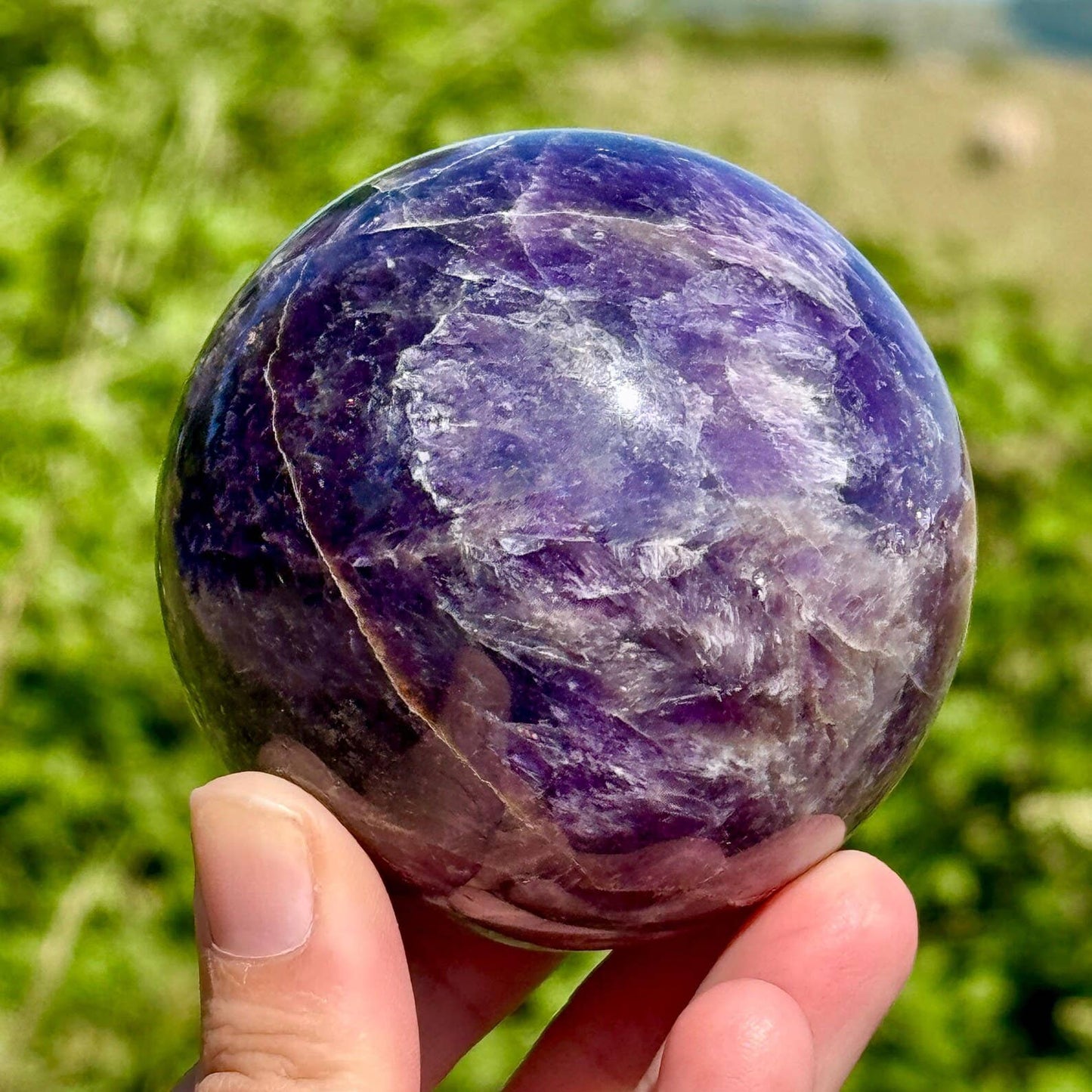 Amethyst sphere 5-9cm crystal ball amethyst gemstone orb UK: 8cm +