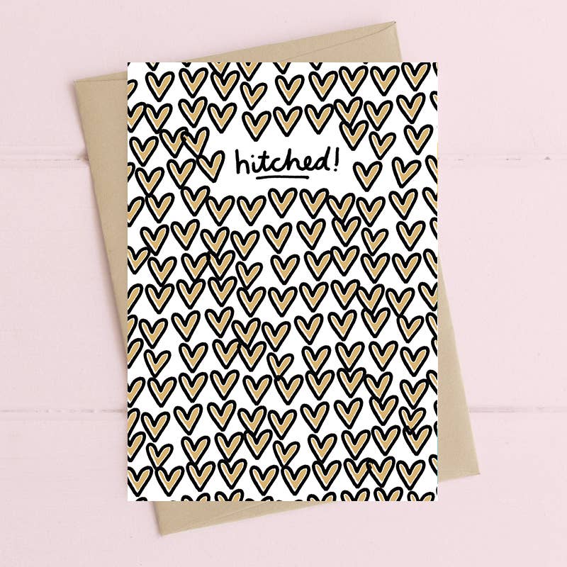 Hitched - Wedding Greetings Card