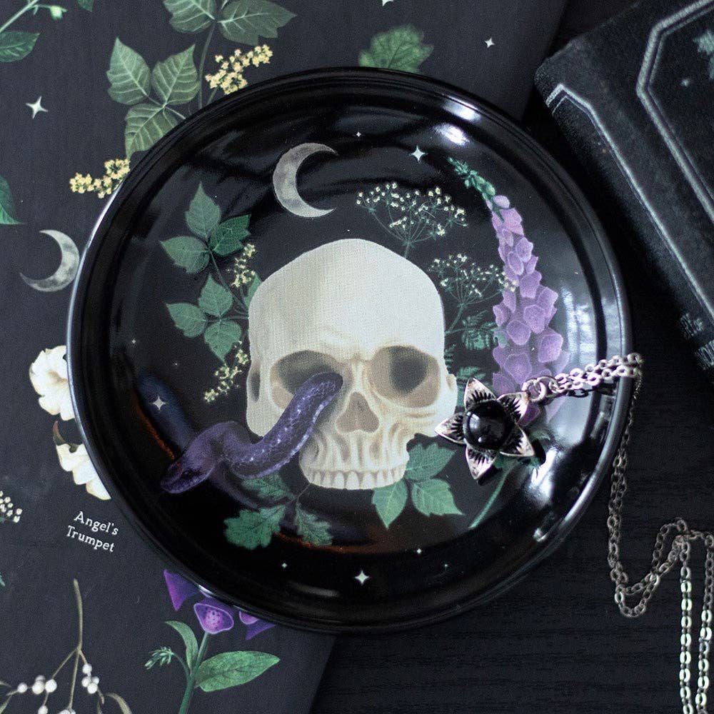 Venom & Vines Gothic Skull Trinket Dish