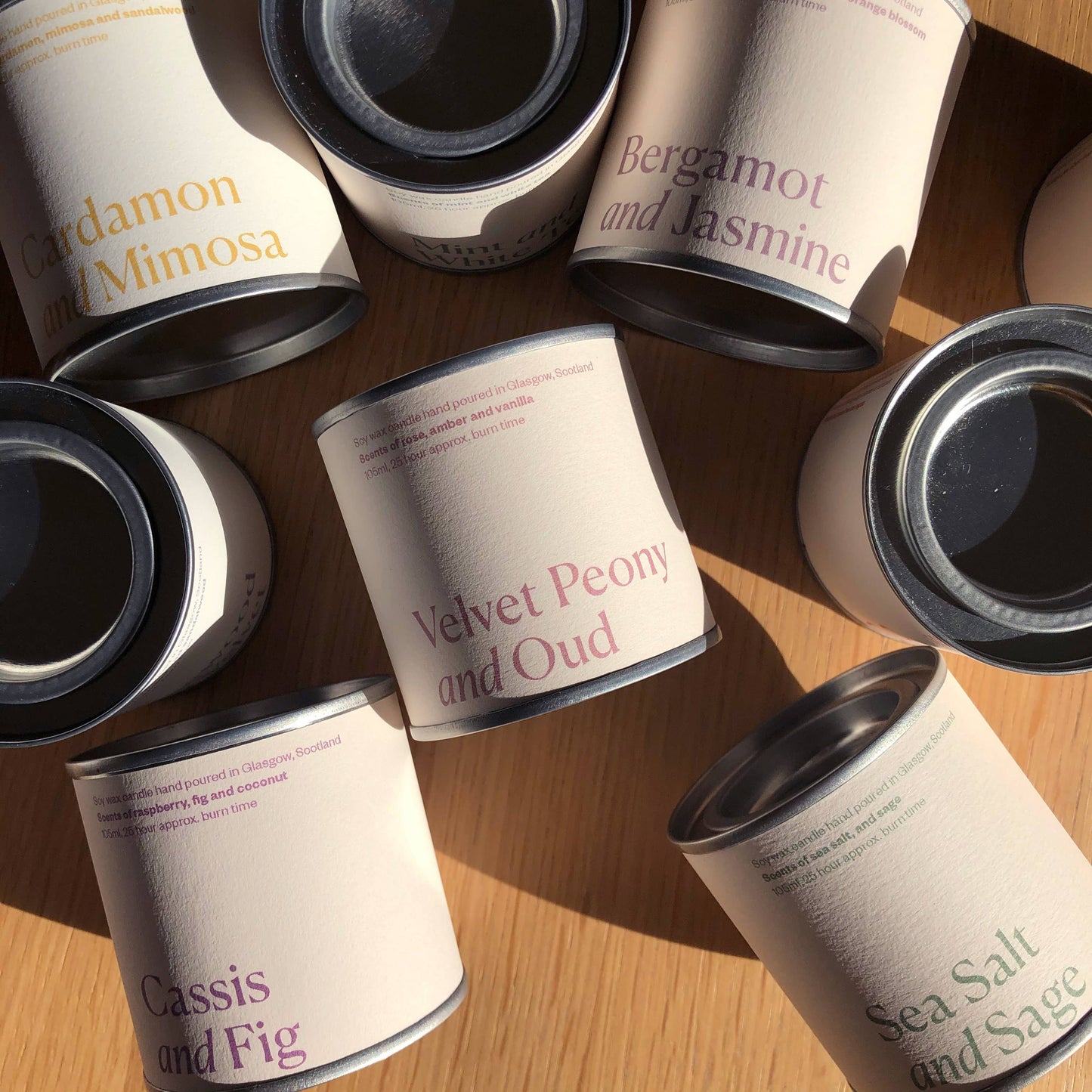 Plum and Rhubarb Soy Wax Candle Tin: Small