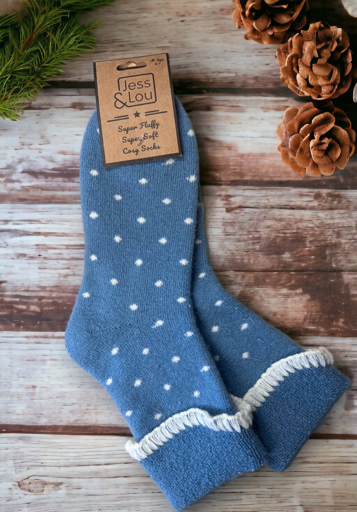 Super Cosy Dotty Cuff Socks : Pink