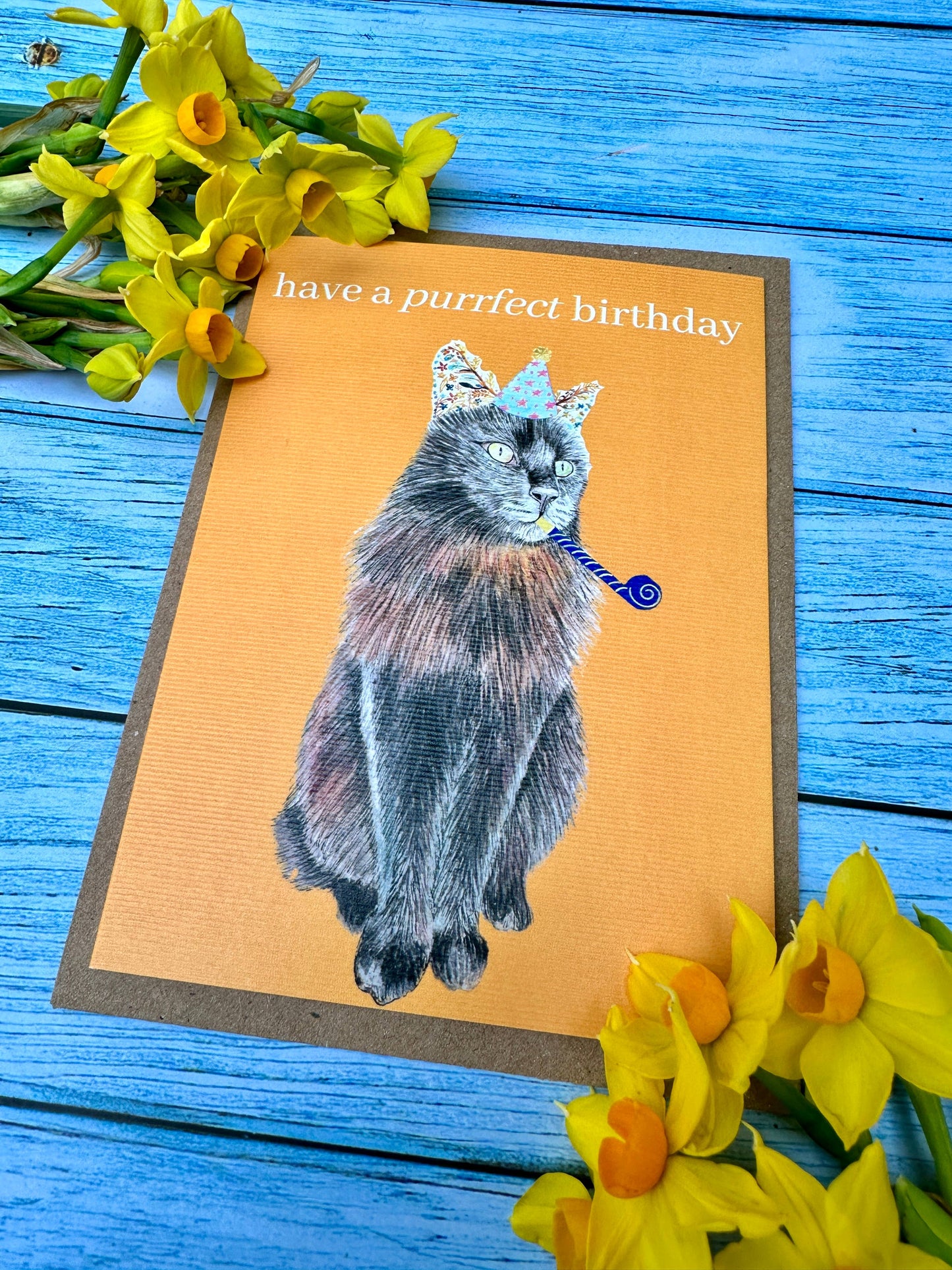 Purrfect Cat Birthday | Eco Friendly Card Cute Colourful: NAKED