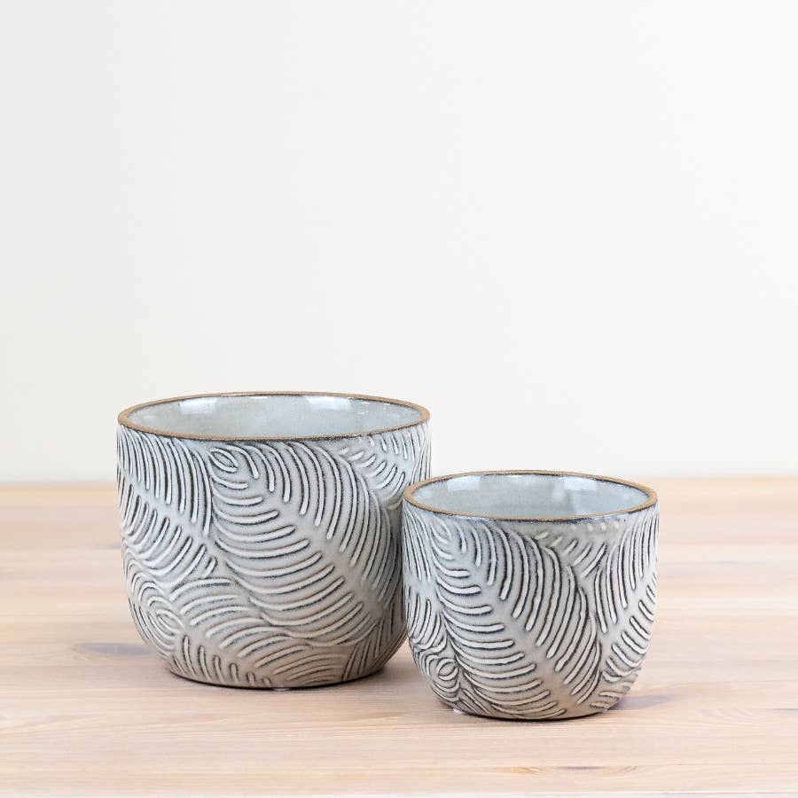 Embossed Leaf Planter, 11cm