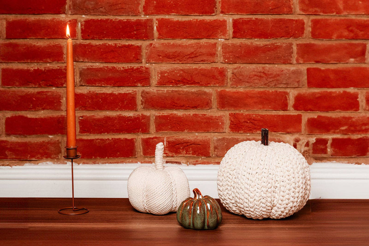 Cable Knit Cream Pumpkin Large