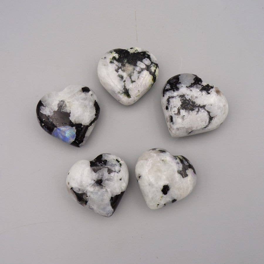 Rainbow Moonstone Heart (Approx Dimensions: 45 mm X 45 mm)