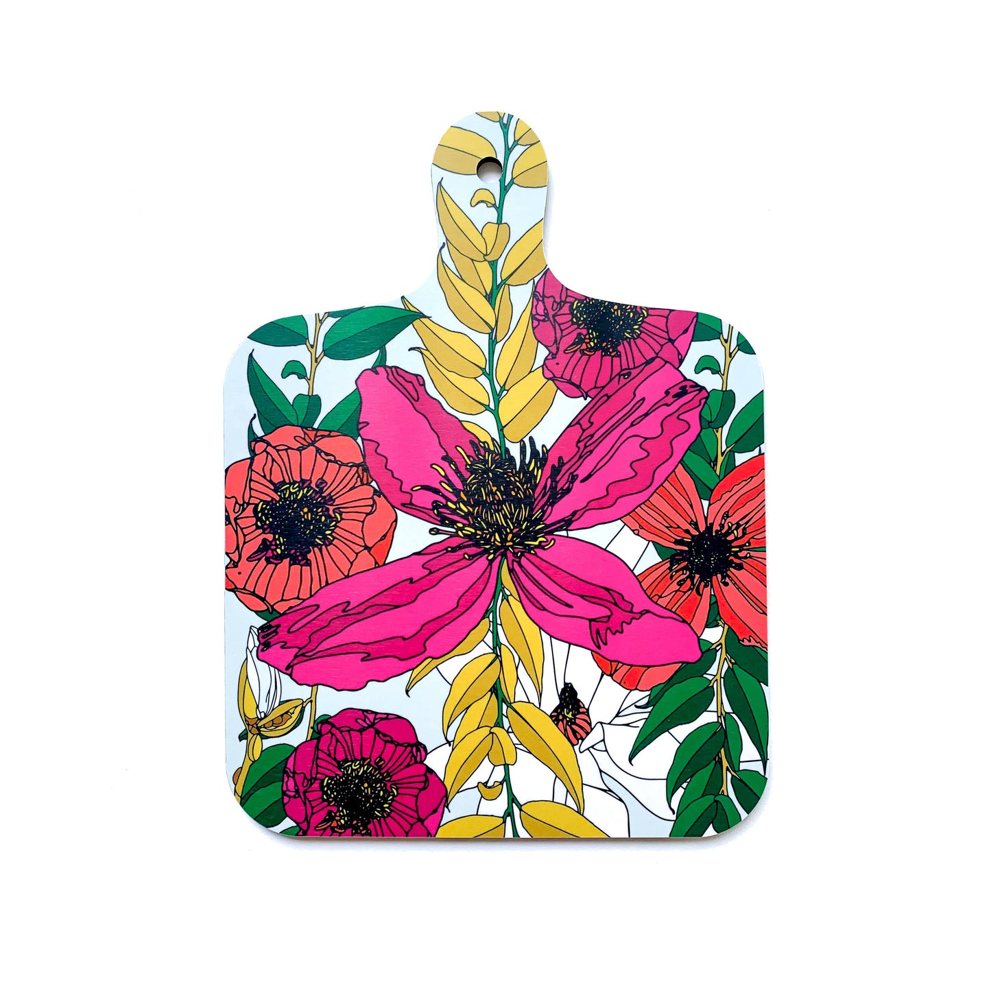 Cheese Board Double Sided Melamine Mini Vivid Garden Blooms Floral