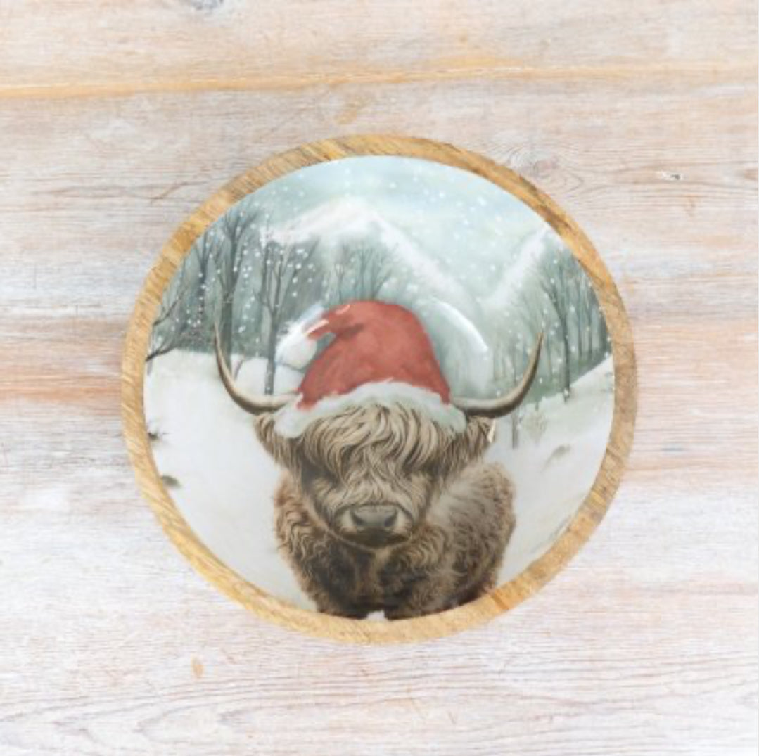 Winter Highland Cow Bowl 17cm