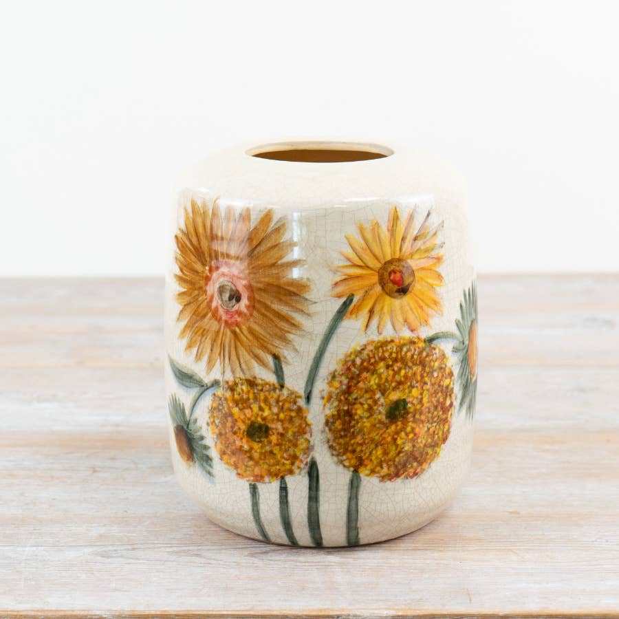 Sunflower Design Vase, 20.5cm