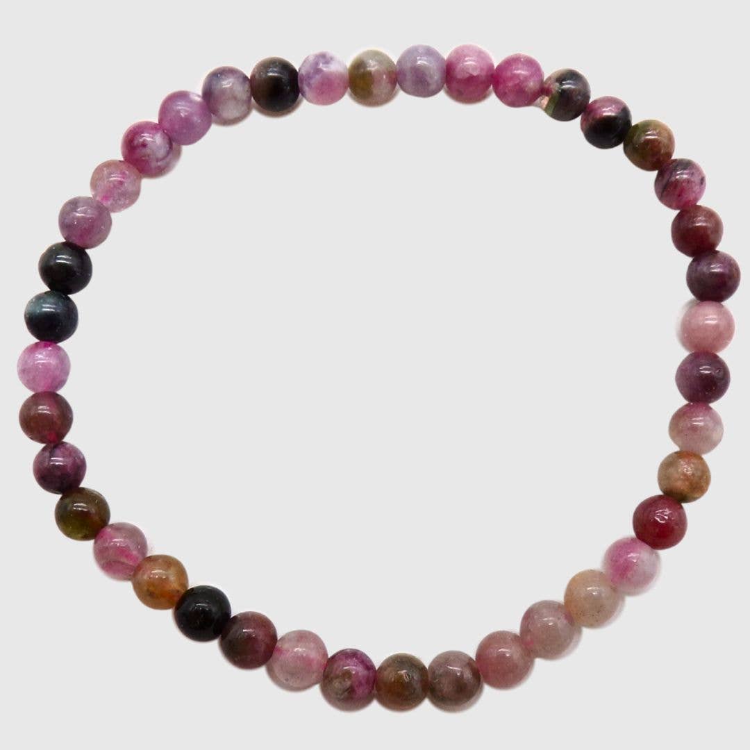 Watermelon Tourmaline Bead Bracelet (4/5 mm)