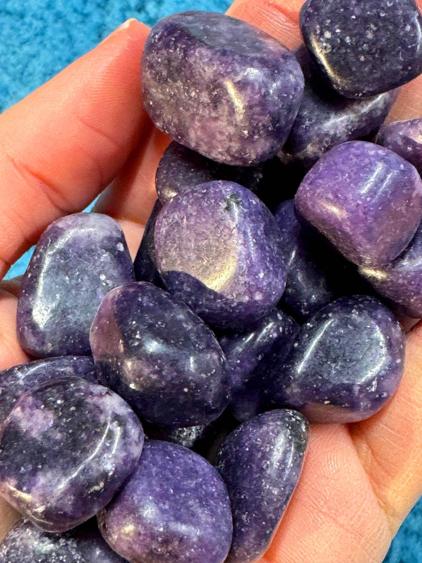 Lepidolite tumble 15-25mm purple crystal tumble basket line