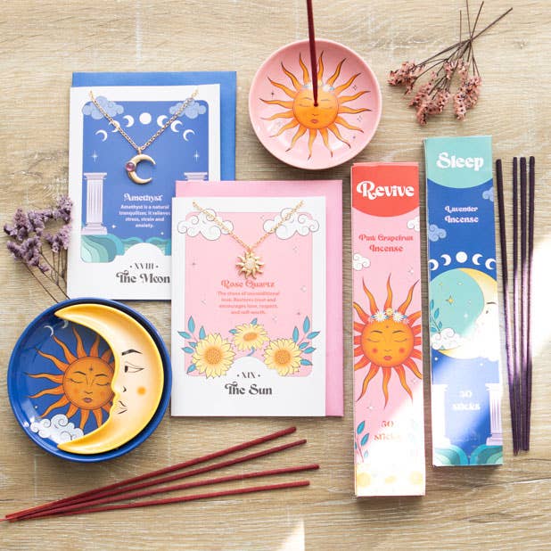 The Sun Celestial Pink Ceramic Incense Holder Plate