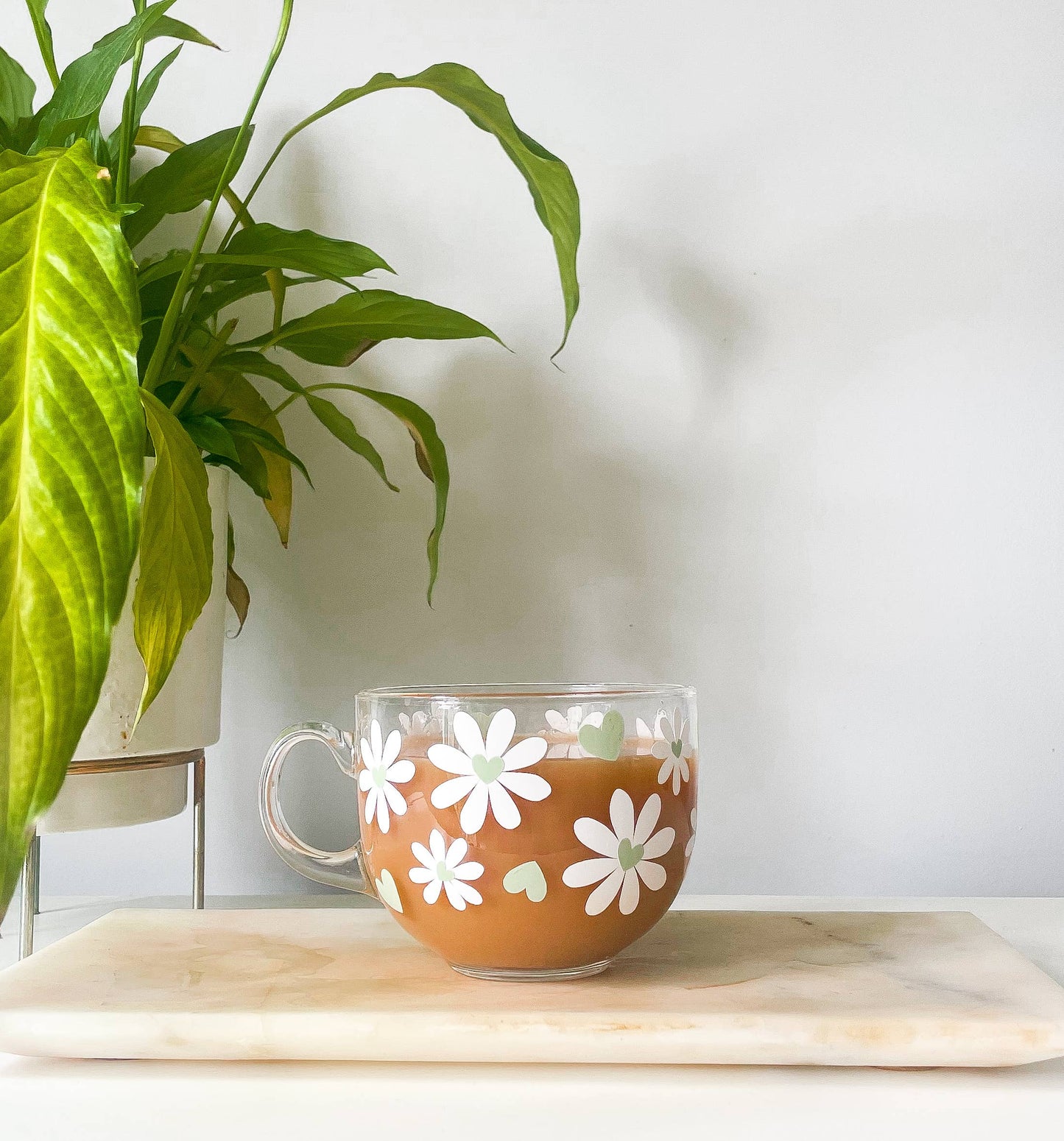 Daisy Heart Mug : White/Yellow
