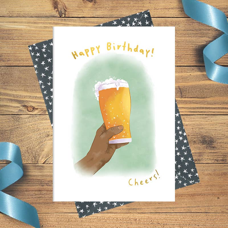 Happy birthday Cheers - Beer - Greetings Card