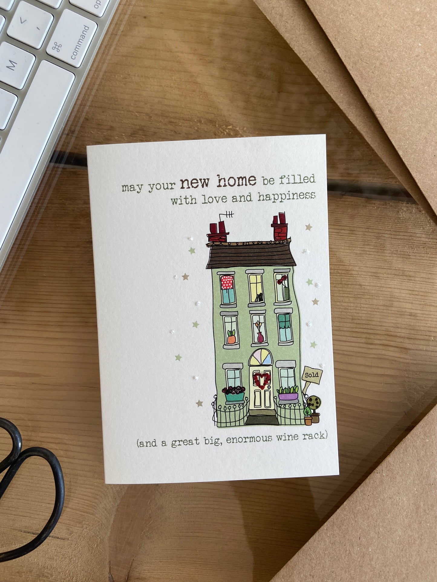 New Home & Wine Rack - Greetings Card