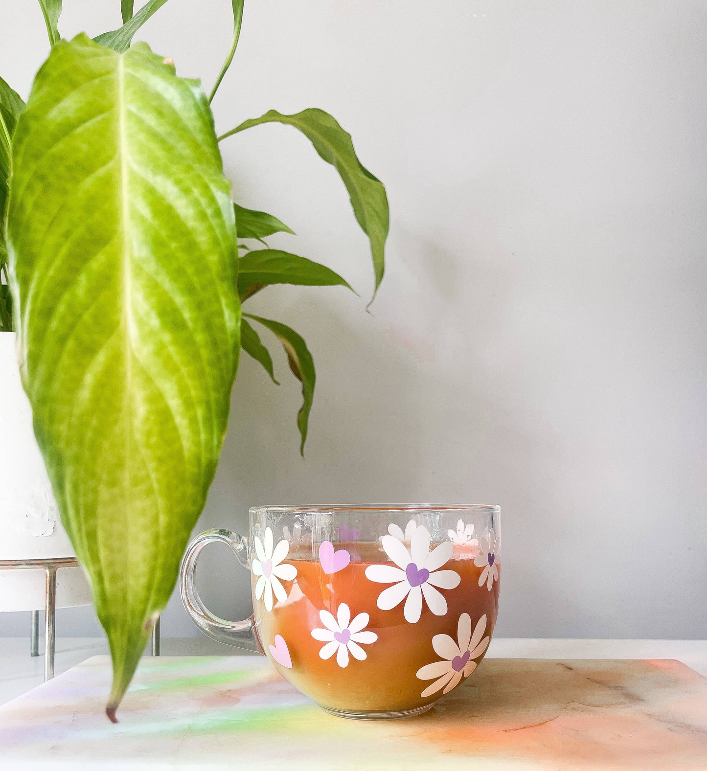 Daisy Heart Mug : White/Yellow