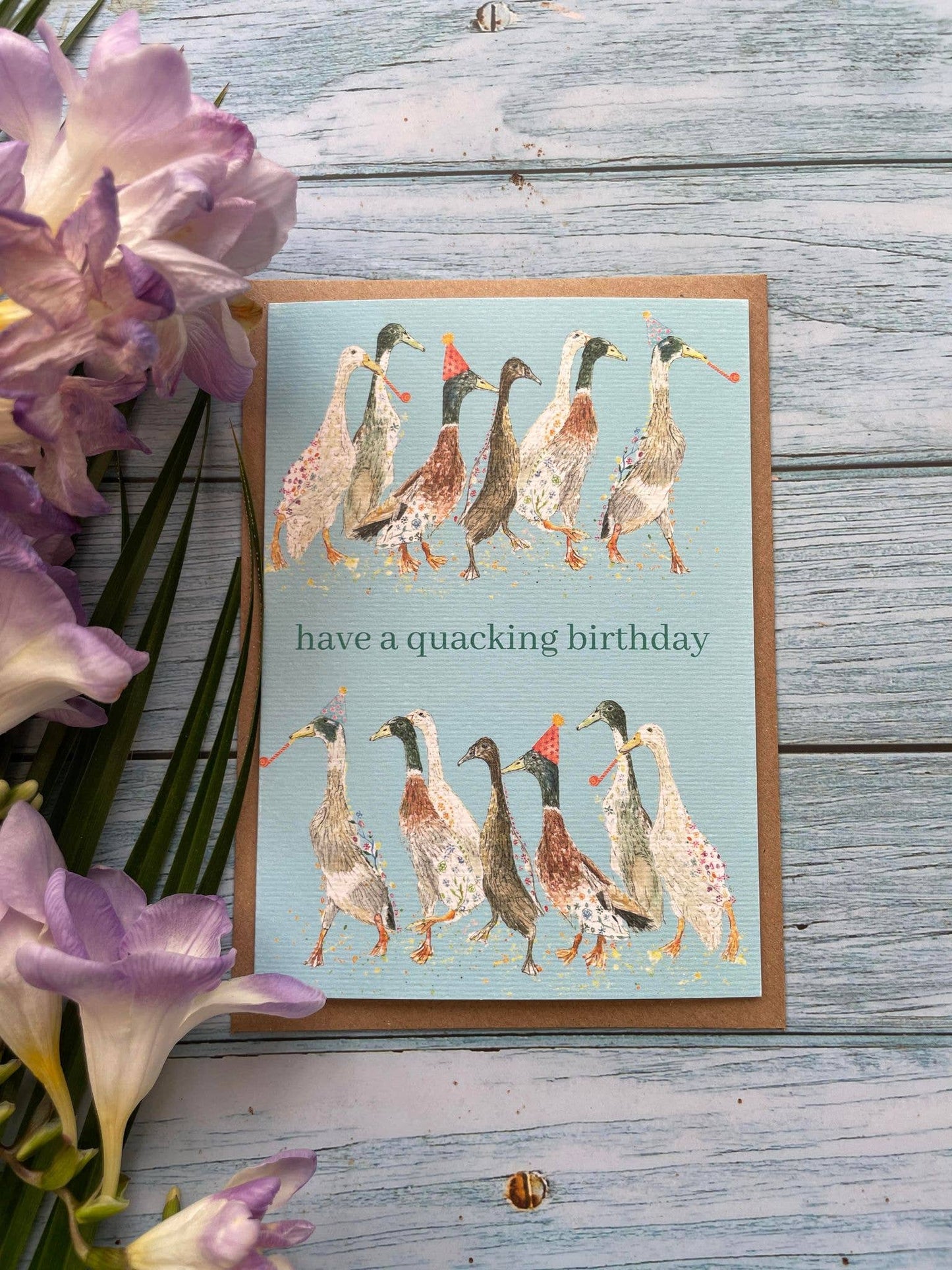 Have a quacking birthday! Duck Eco Card Funny Colour Farm: NAKED