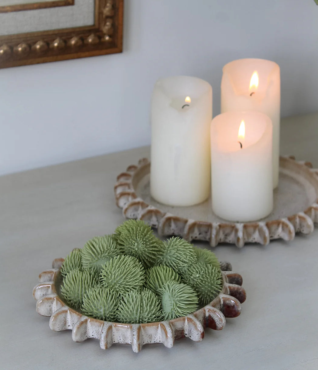 Round Stoneware Candle Plate, 21cm