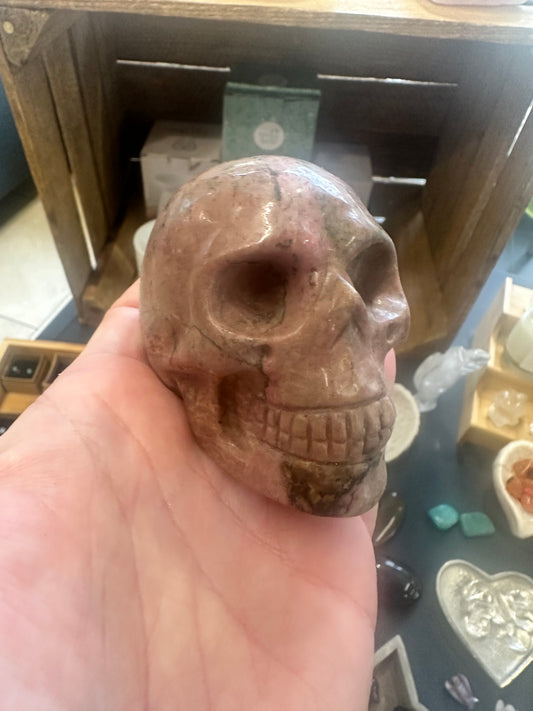 Rhodonite Crystal Skull