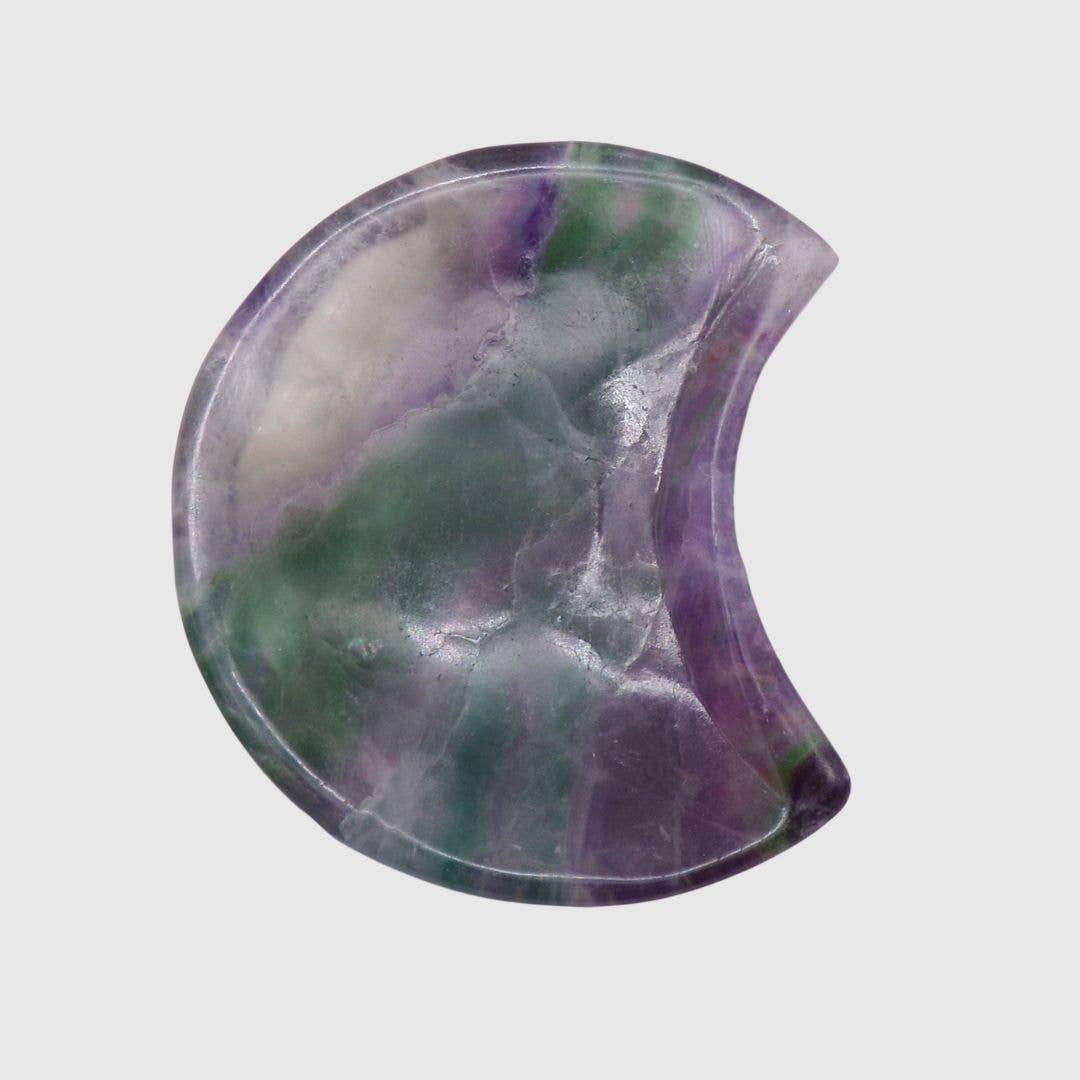 Polished Fluorite Moon Bowl (85mm)