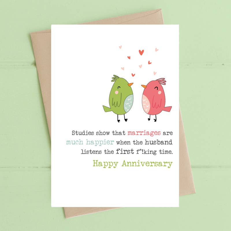Anniversary - When Husband Listens - Greetings Card