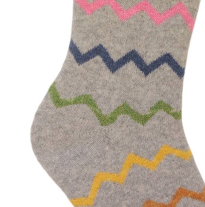 Grey Zig-Zag Cosy Socks SL871