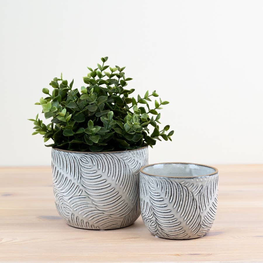 Embossed Leaf Planter, 11cm