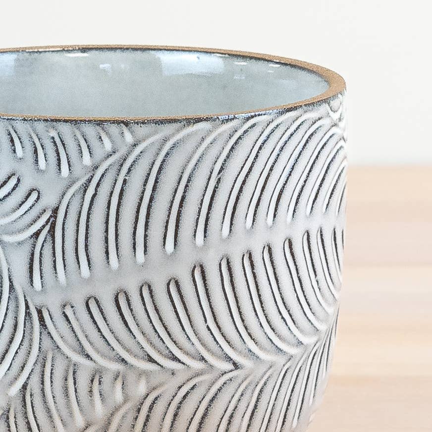 Embossed Leaf Planter, 11cm