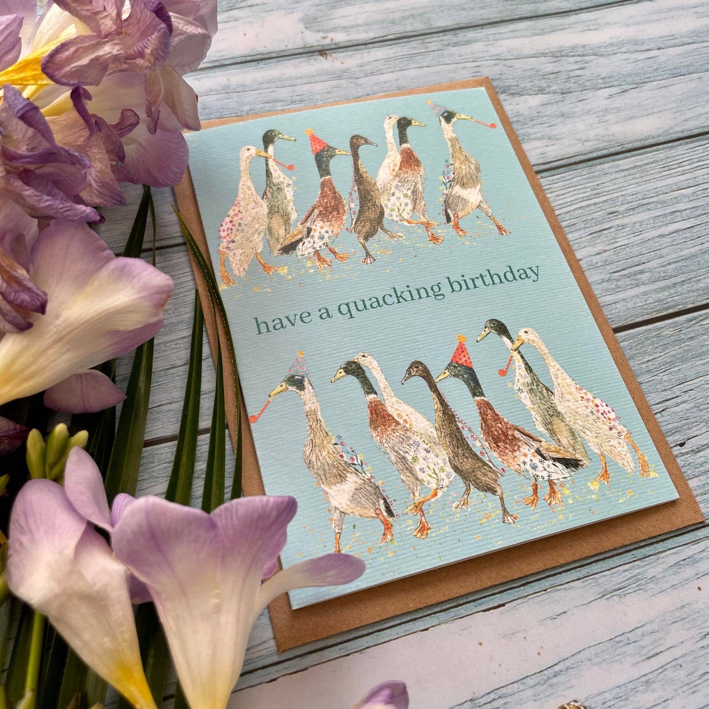 Have a quacking birthday! Duck Eco Card Funny Colour Farm: NAKED
