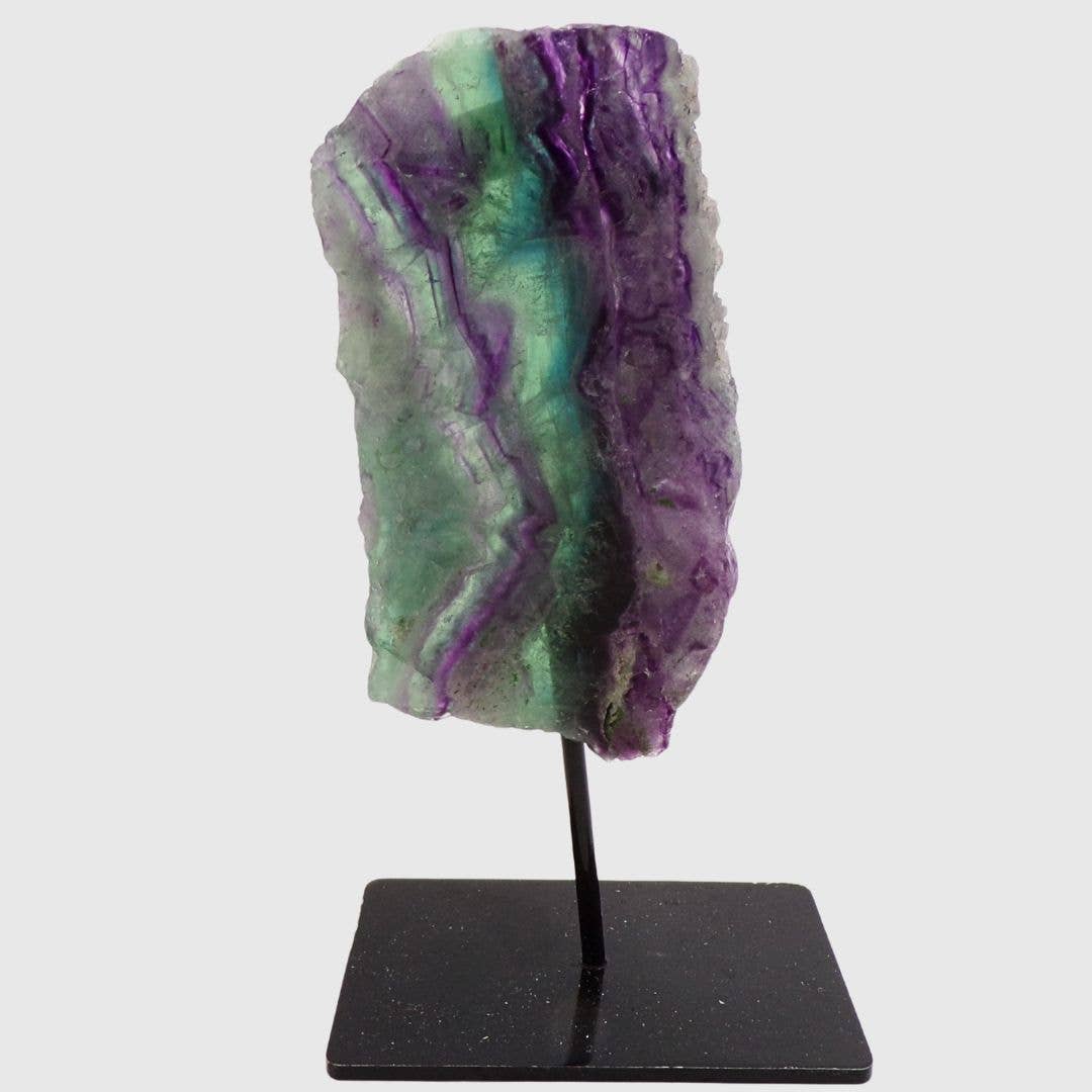 Rainbow Fluorite Slice on Stand (H145mm)
