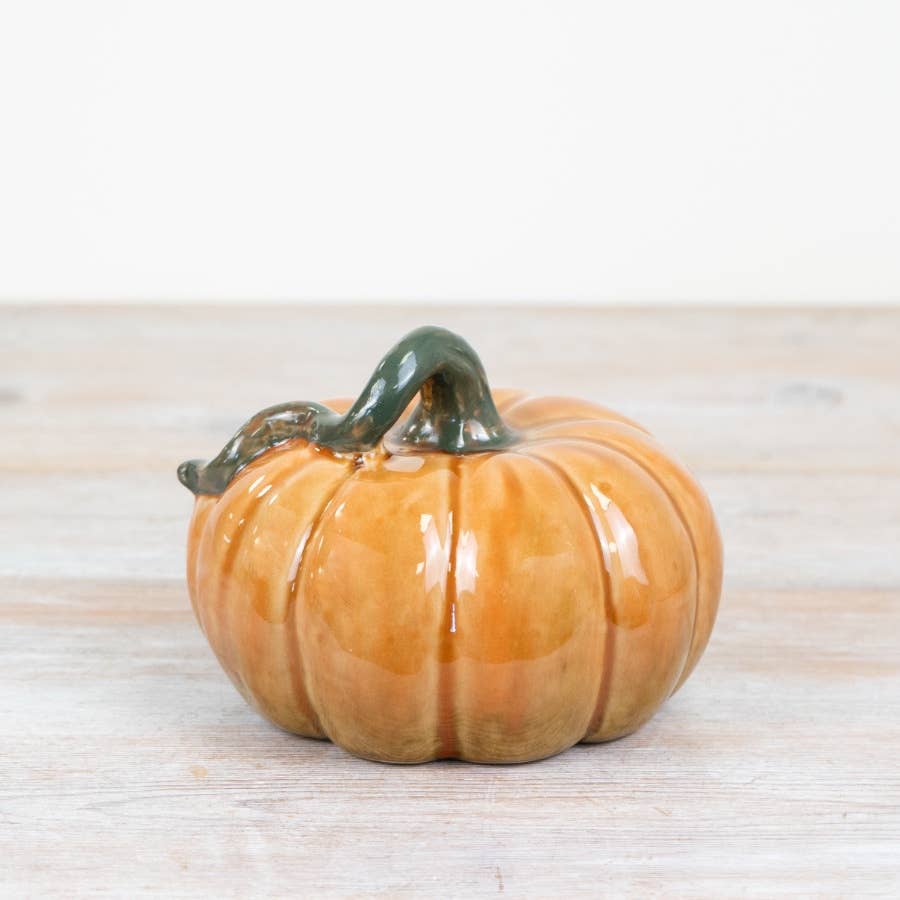 Porcelain Pumpkin Ornament, 16cm