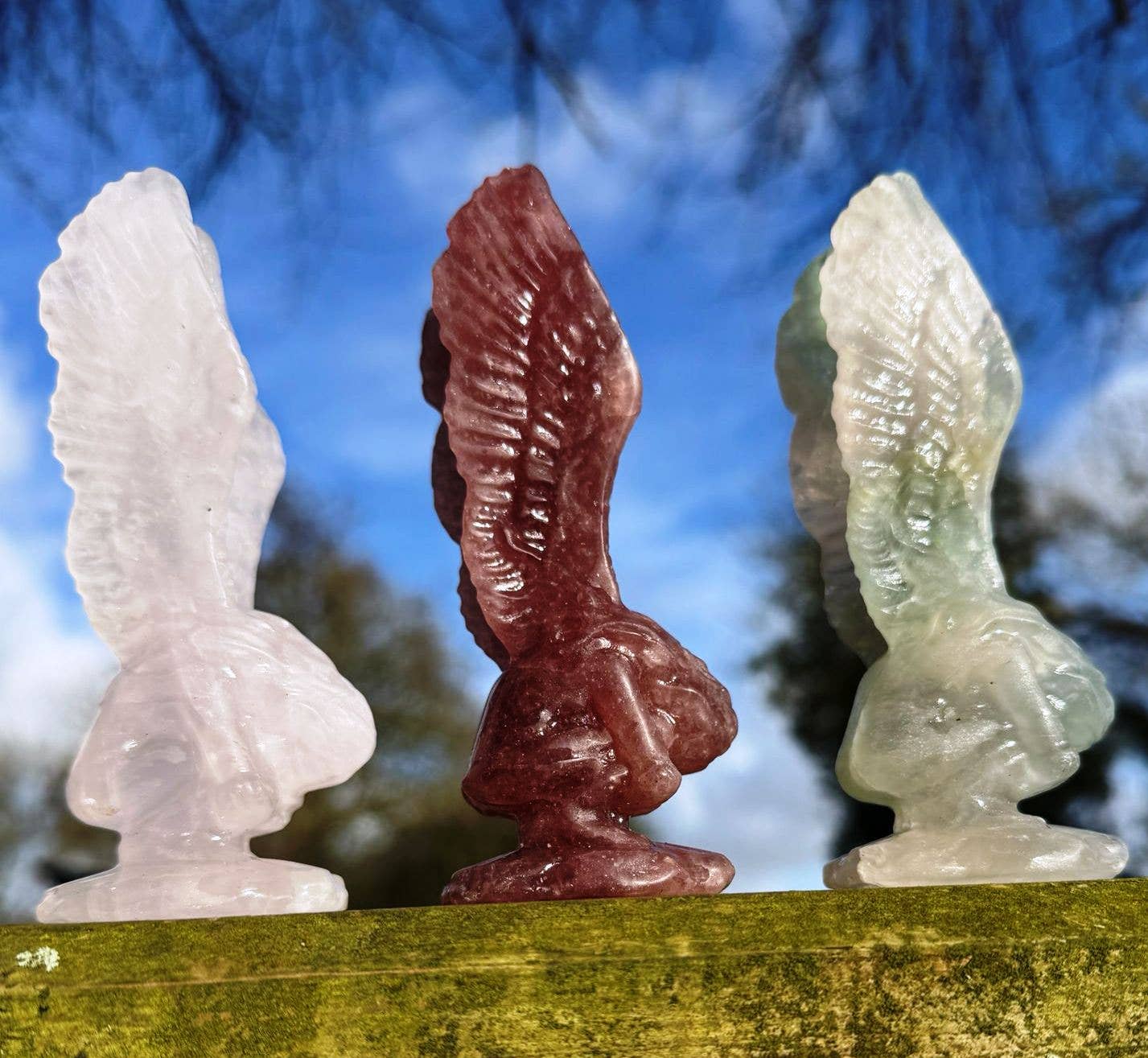 Angel carving gemstone angel wings Fluorite