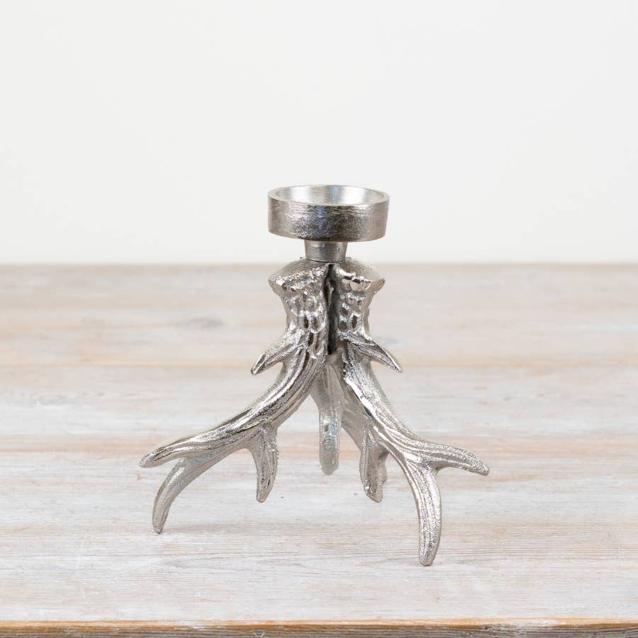 Metal Antler Candle Holder 15cm
