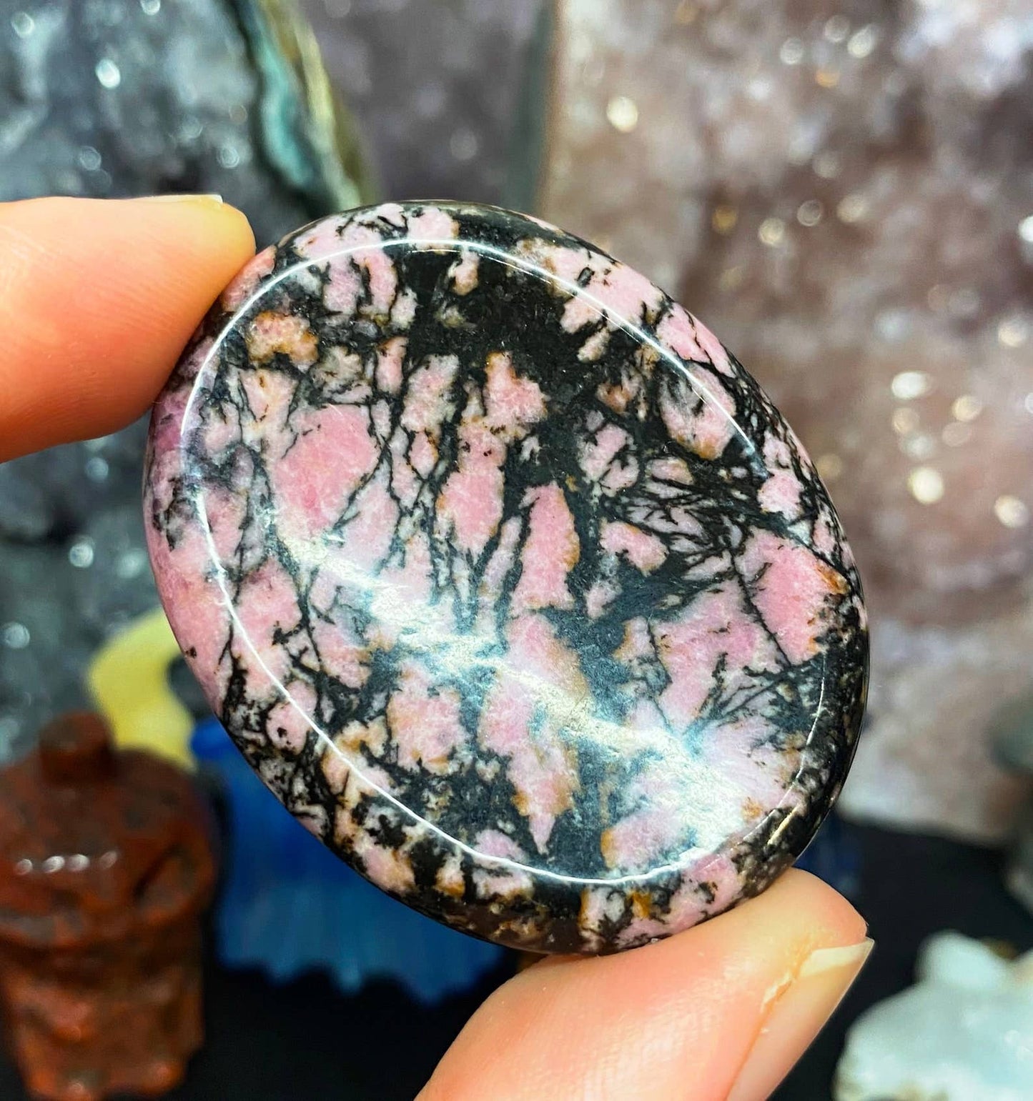 Crystal worry stone crystal thumbstone