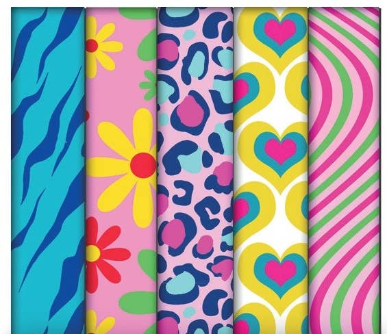 Eco-friendly Pop FSC™ sustainable wrapping paper (12 rolls): Blue Tiger