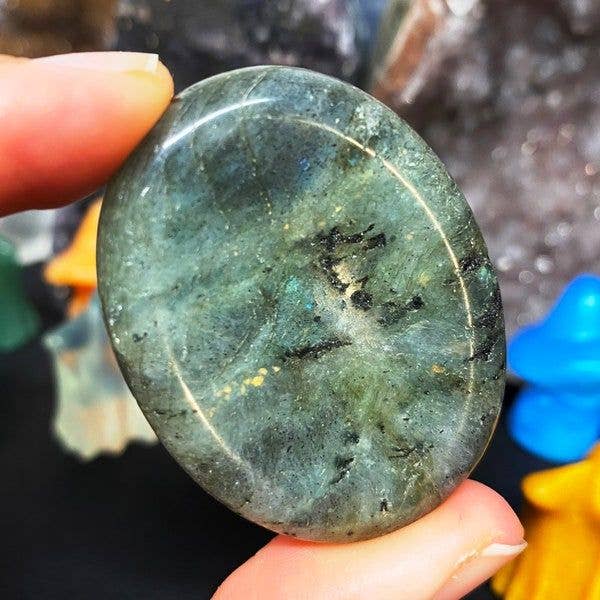 Crystal worry stone crystal thumbstone
