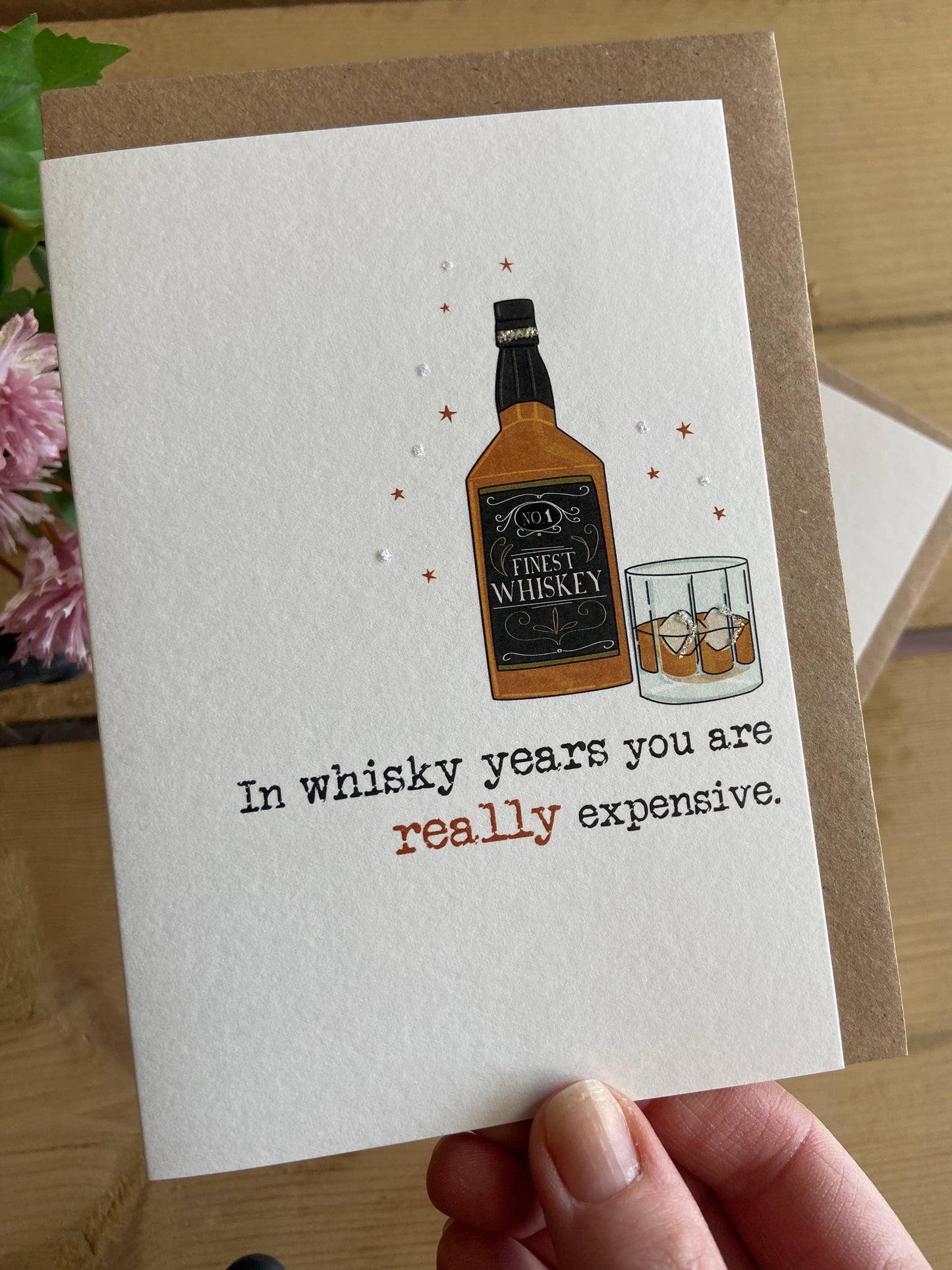 Whisky years - expensive - Greetings Card