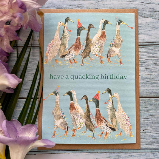 Have a quacking birthday! Duck Eco Card Funny Colour Farm: NAKED