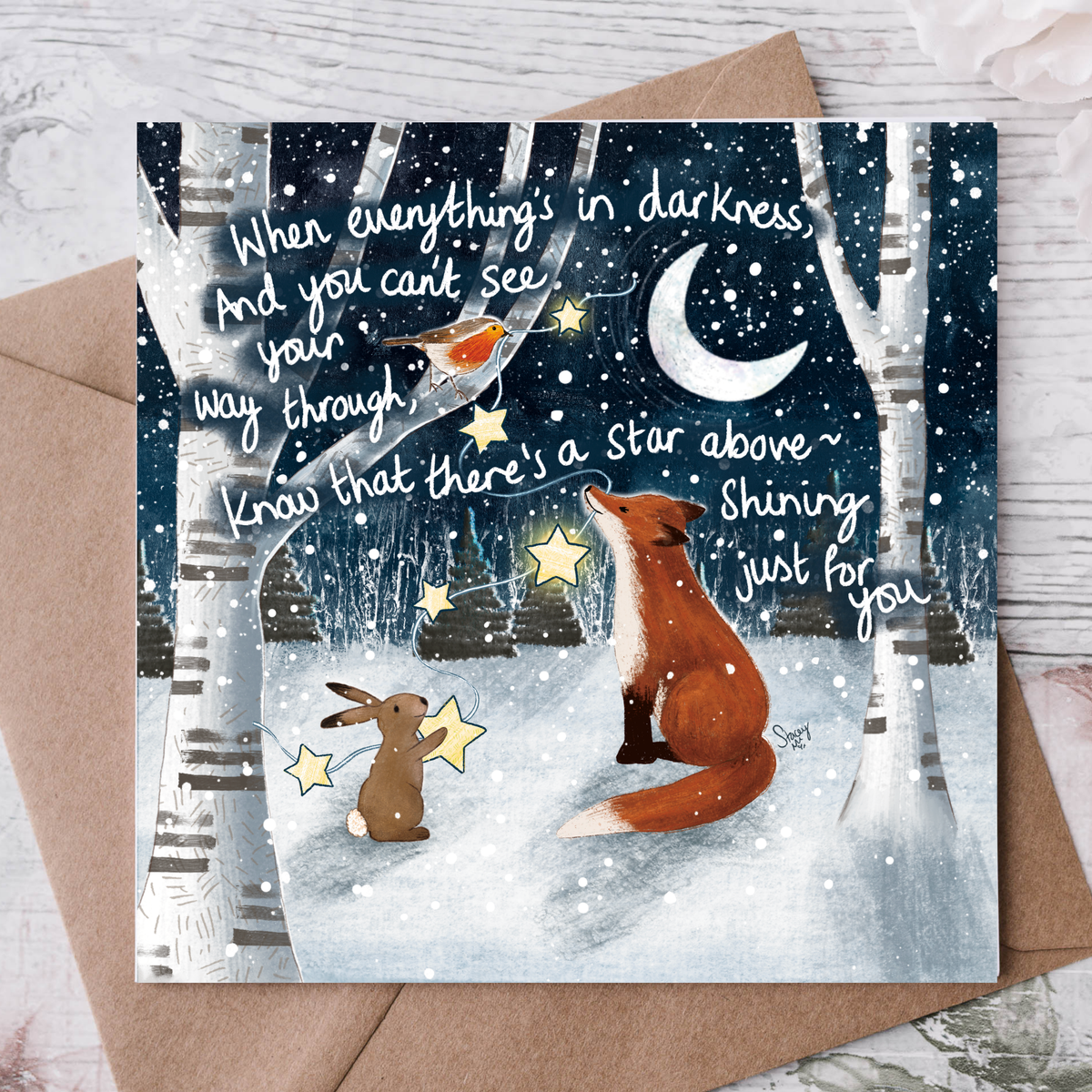 "A Star Above" - Christmas Card by Fox Under The Moon : Naked (no cello wrapping)