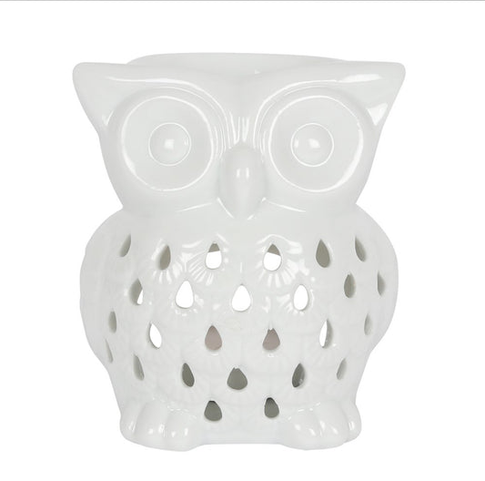 White Ceramic Owl Oil Burner