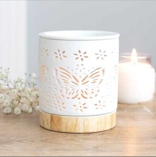 Matte Ceramic Butterfly Ceramic Oil Burner