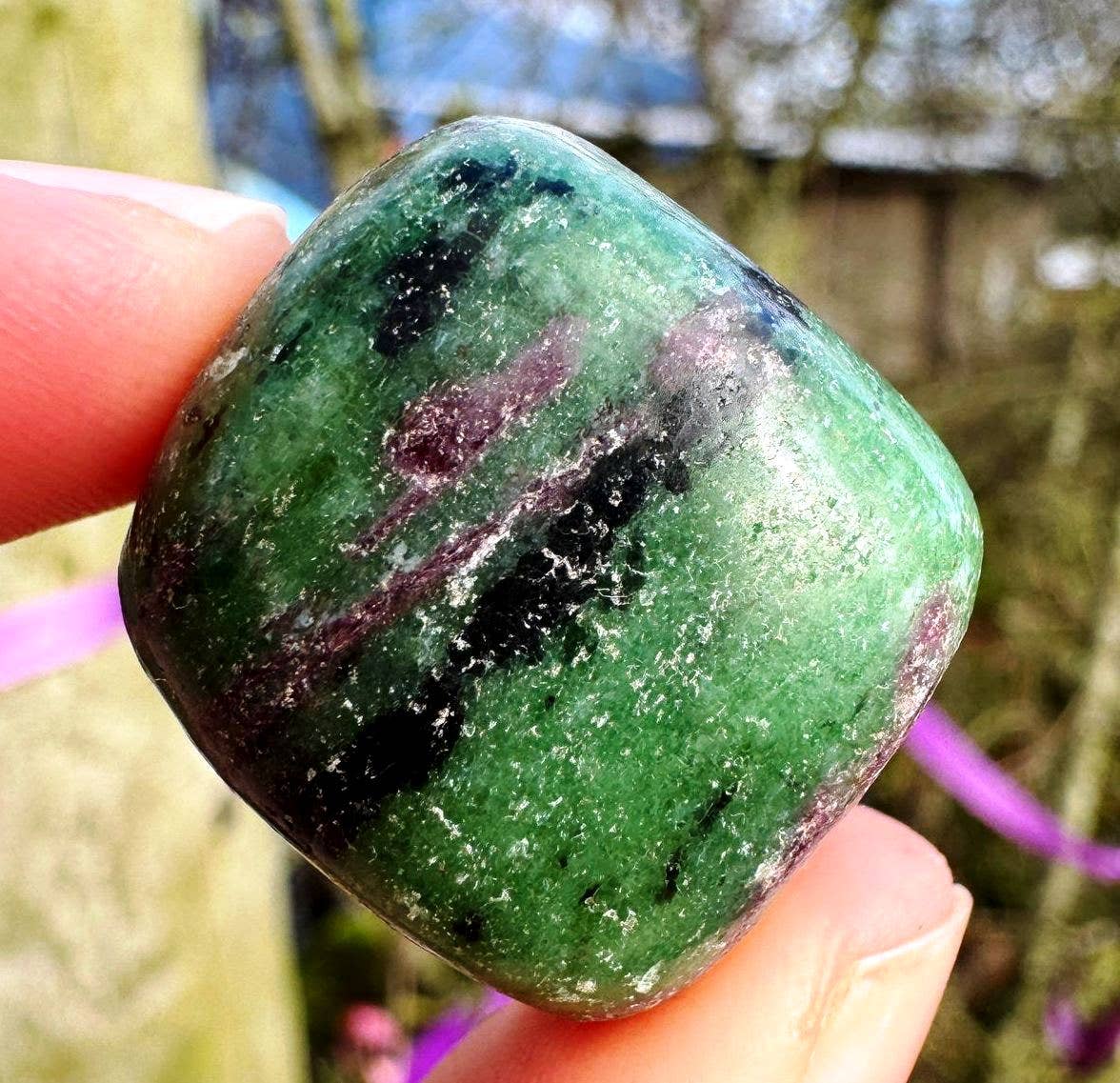 Ruby Zoisite tumble 15-25mm gems polished ruby tumble stones