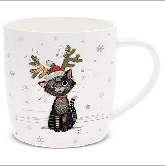 Whimsical Cat Christmas Mug