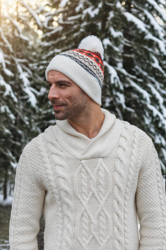 Unisex Nordic Cosy Bobble Hat Cream