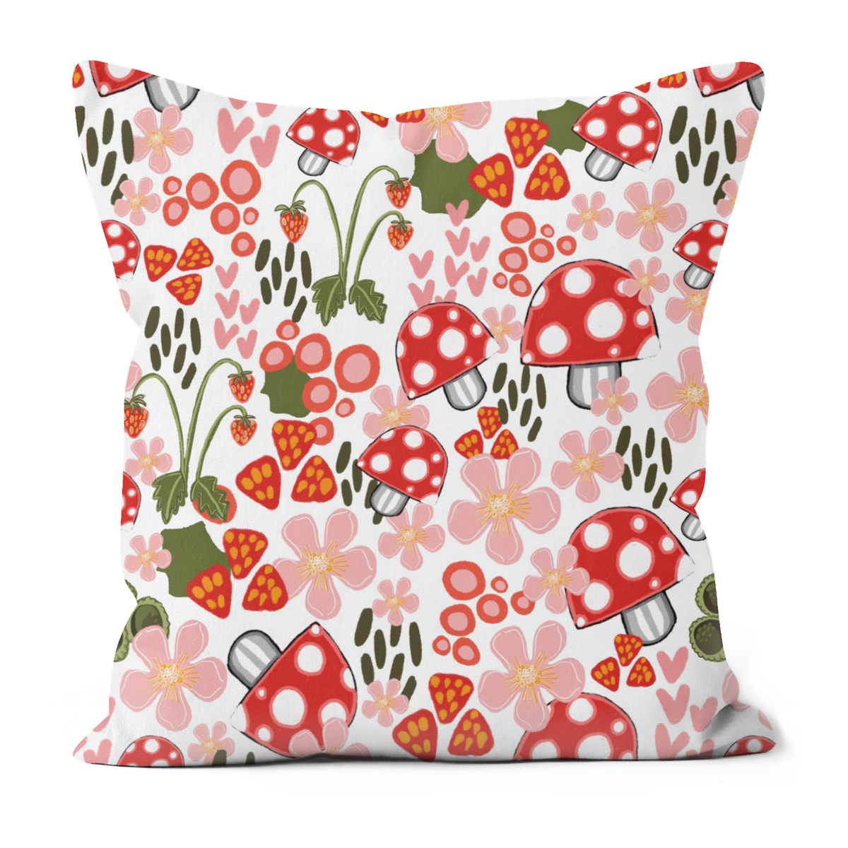 Toadstools and Strawberries: 45 x 45 cm With Insert