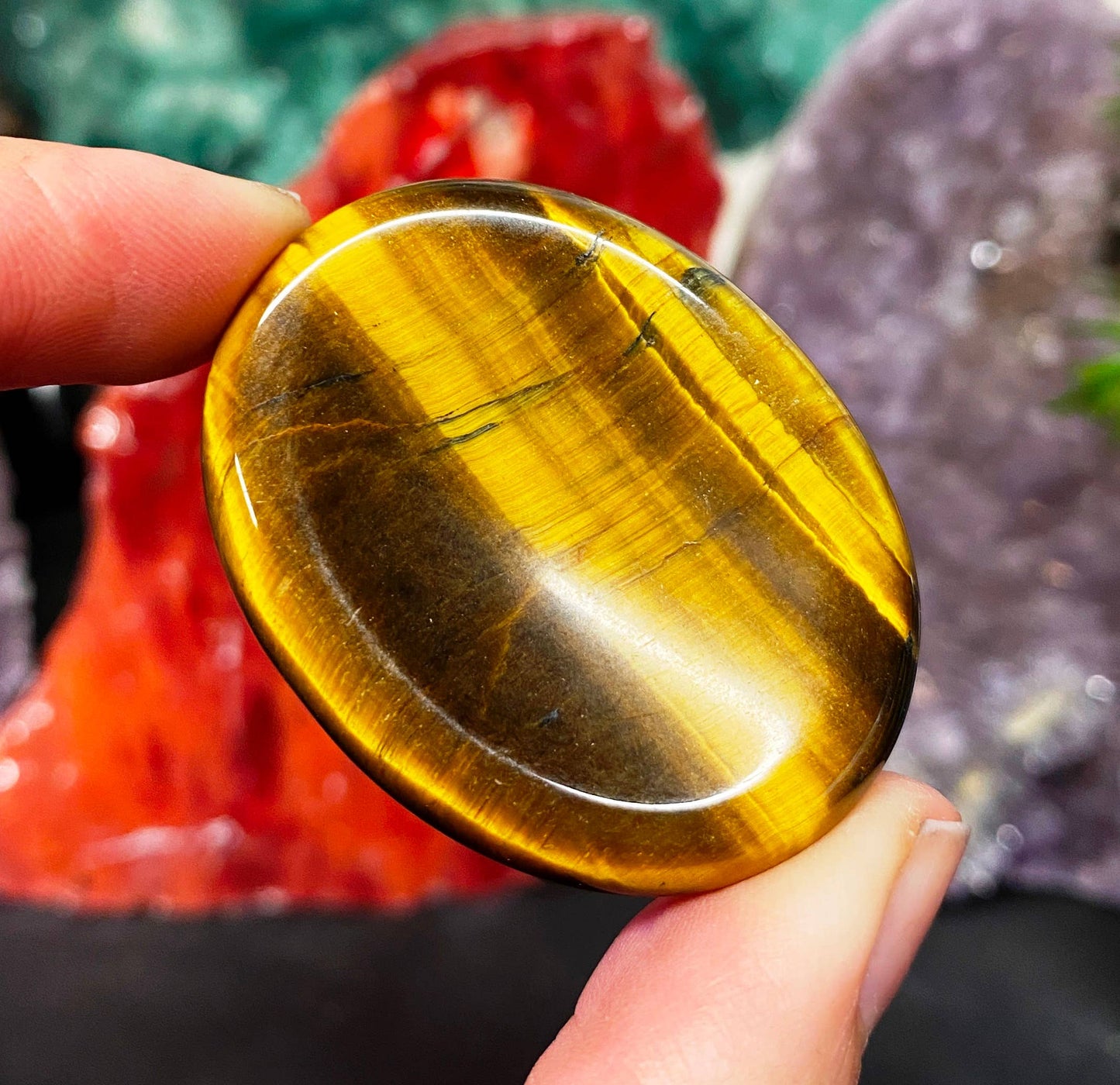 Crystal worry stone crystal thumbstone