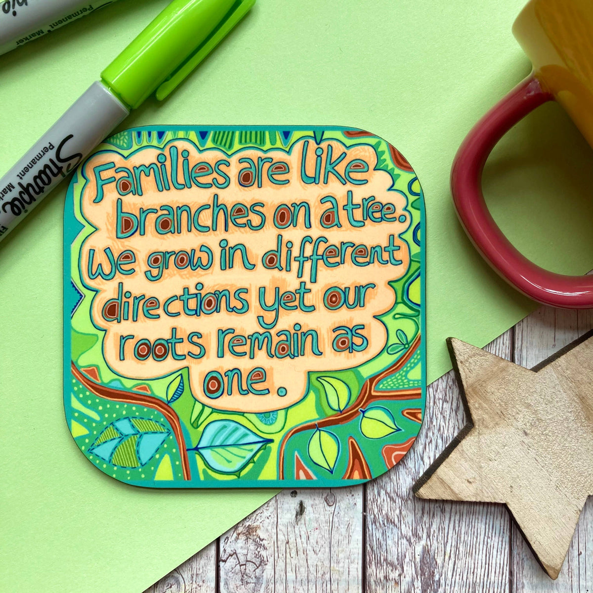 Family Quote Coaster, Sentimental Family Gift.