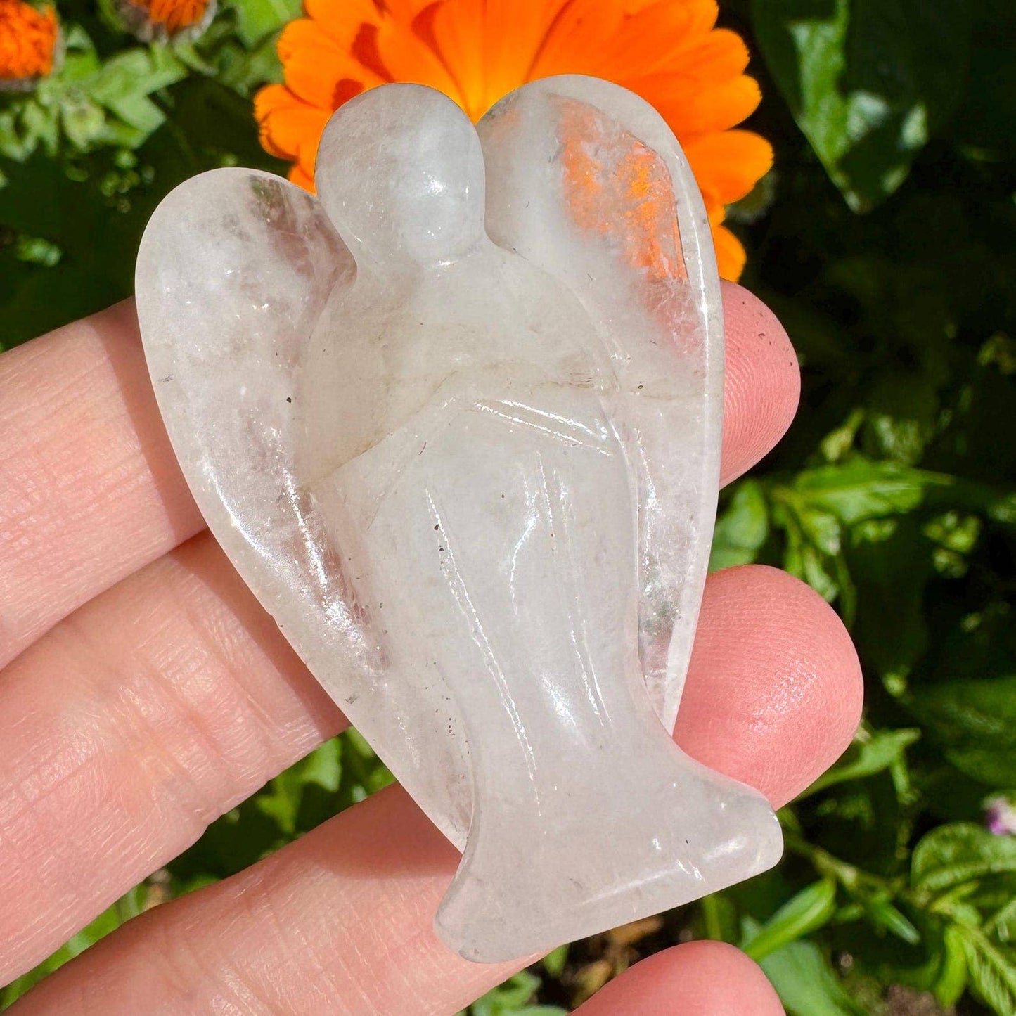 Crystal angel 3.6 - 4cm gemstone angel guardian angel stones: Rose Quartz
