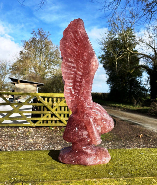 Angel carving gemstone angel wings Fluorite
